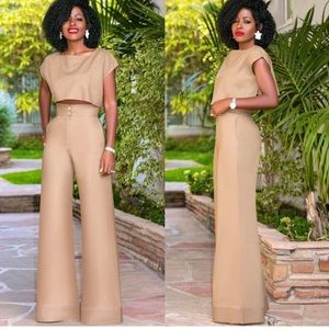 NWT FKSP High Waist Tan Linen Pants Size: XS